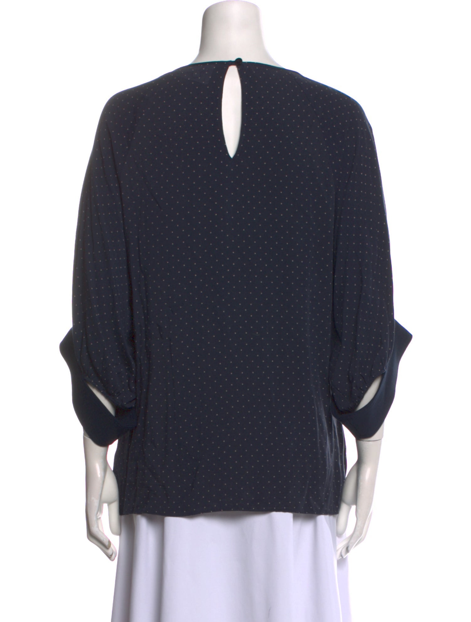 Tibi Scoop Neck Three-Quarter Sleeve Sweatshirt